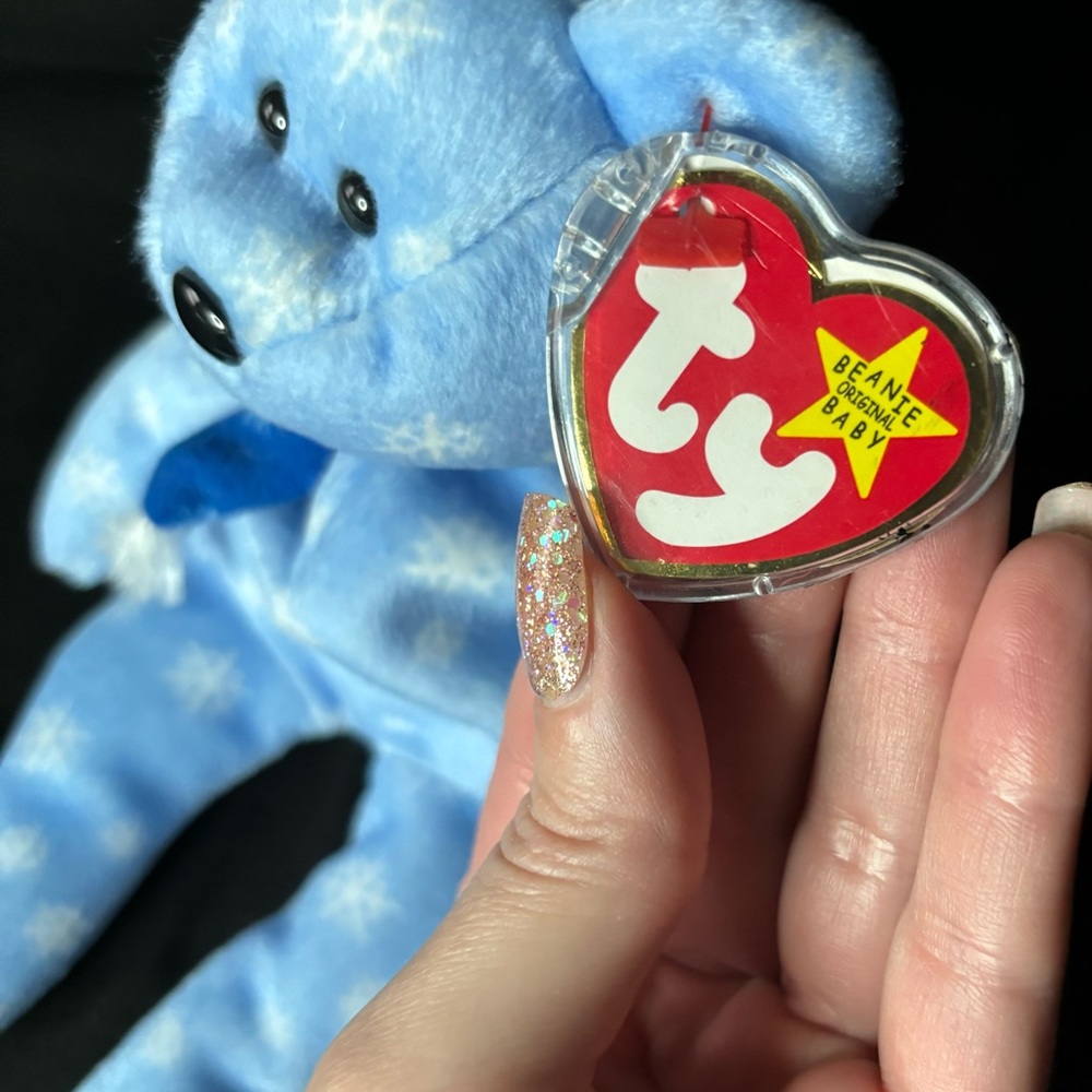 Ty Blue Snowflake Plush Bear - Picture 5 of 8